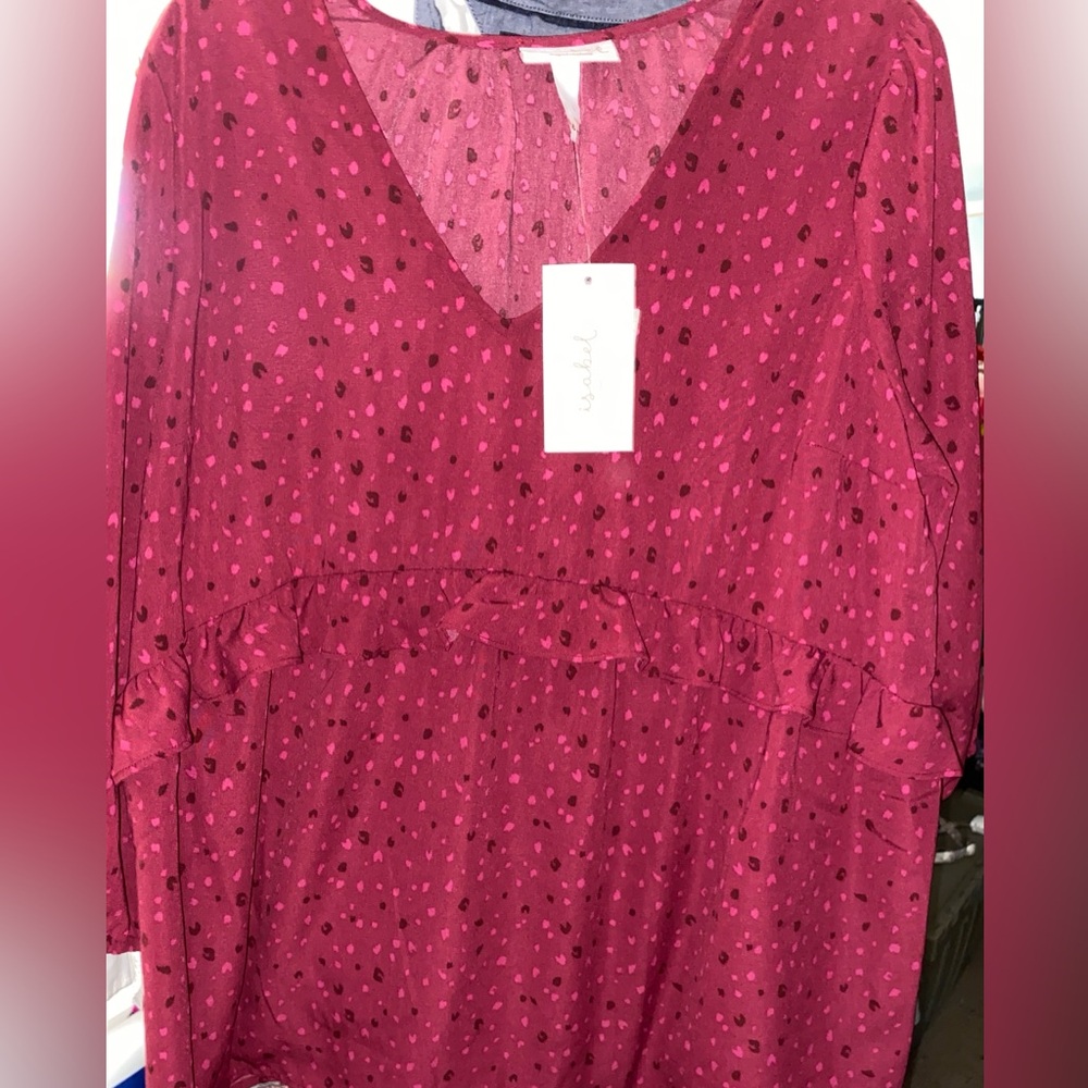 Isabel Maternity by Ingrid & Isabel pink Relaxed Smocked Top